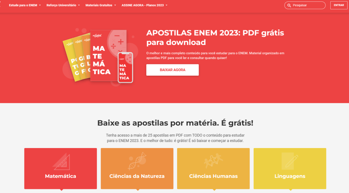 Materiais de Estudo Gratuitos Enem 2023 - Me Salva!