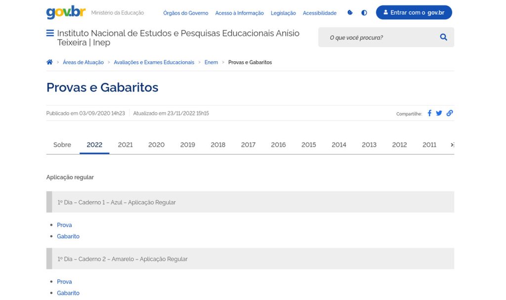 Provas Do ENEM: Gabarito PDF De 2024 A 2014 Para Download